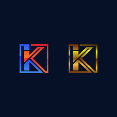 Letter i and k logo vector