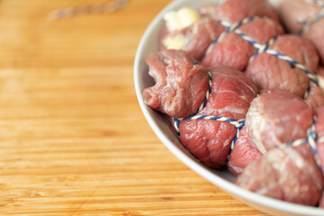 Tasty roulades beef on plate..