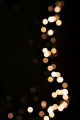 Golden abstract bokeh background. Wave shape. Bokeh frame. Pop Art.