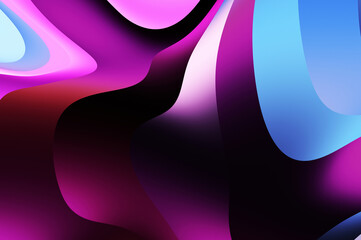 Fluid abstract background with colorful gradient. 2D illustration of modern movement.