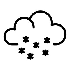 Snow cloud icon. Outline snow cloud vector icon for web design isolated on white background
