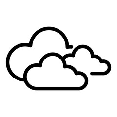Cloudy forecast icon. Outline cloudy forecast vector icon for web design isolated on white background