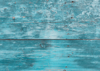 Wood texture with old blue painted horizontal boards