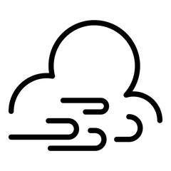 Windy weather icon. Outline windy weather vector icon for web design isolated on white background