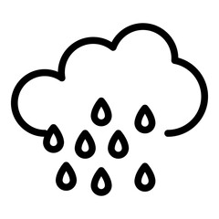 Rain drops cloud icon. Outline rain drops cloud vector icon for web design isolated on white background