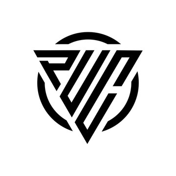 Initial letter PUC triangle monogram cool simple modern logo concept 