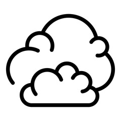 Fluffy clouds icon. Outline fluffy clouds vector icon for web design isolated on white background