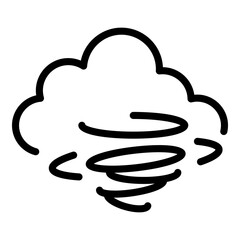 Hurricane cloud icon. Outline hurricane cloud vector icon for web design isolated on white background