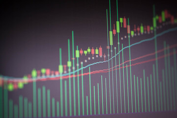 Forex market background, trading on the currency market Forex. Currency exchange rate for world currency: US Dollar, Euro, Frank, Yen. Financial, money, global finance, stock market background.