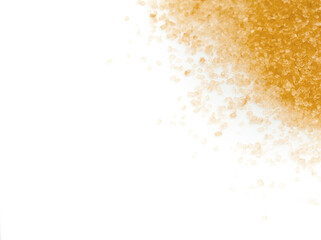 Brown sugar and copy space on a white background