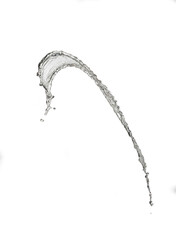 Transparent clear water splash with drops  isolated on white background