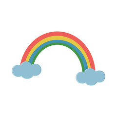 Fototapeta premium rainbow in the clouds, colored vector isolated illustration of design, decoration, print, track