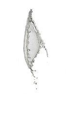 Transparent clear water splash with drops  isolated on white background