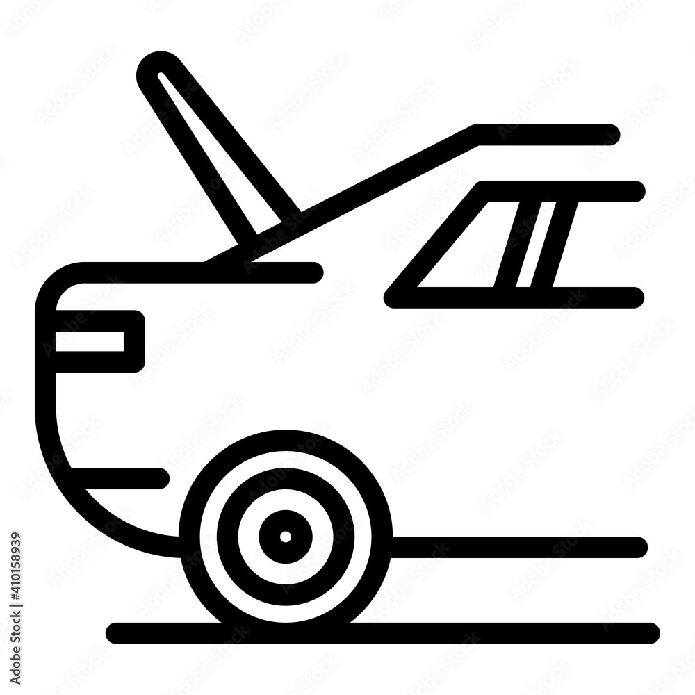 Poster car with open trunk icon. outline car with open trunk vector icon for web design isolated on white b