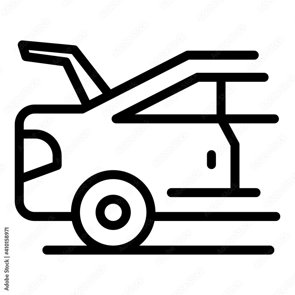 Poster car with open boot icon. outline car with open boot vector icon for web design isolated on white bac