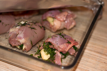 recipe for proper nutrition step by step. Delicious and healthy chicken or turkey with herbs and cheese. step 3: cover with foil and bake in the oven at 200 degrees for 20 minutes