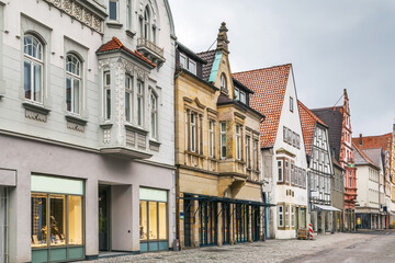 Fototapeta na wymiar Street in Lemgo, Germany