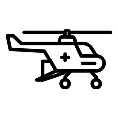 Engine rescue helicopter icon. Outline engine rescue helicopter vector icon for web design isolated on white background