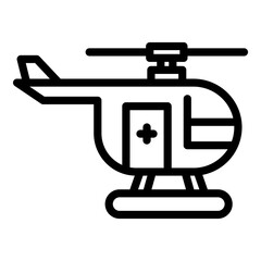 Guard rescue helicopter icon. Outline guard rescue helicopter vector icon for web design isolated on white background