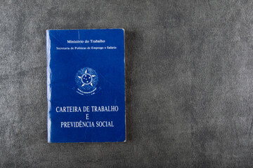 Brazilian work card isolated top view space copy