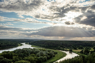 Curve of Nemunas River as seen from Merkine observation deck, Lithuania