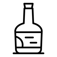 Bourbon bottle icon. Outline bourbon bottle vector icon for web design isolated on white background