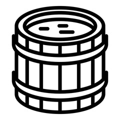 Full bourbon barrel icon. Outline full bourbon barrel vector icon for web design isolated on white background