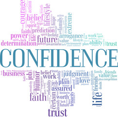 Confidence vector illustration word cloud isolated on a white background.