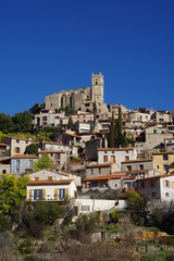 Fototapeta na wymiar Village médiéval de Eus dans les Pyrénées orientales catalane en sud de France
