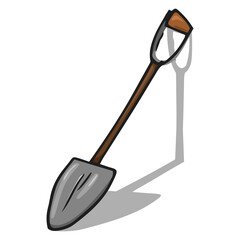 Vector shovel for the garden. Hand drawn shovel.