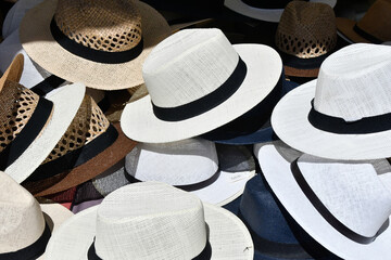 hats for sale at the market