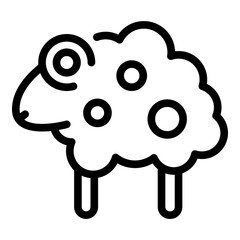 Farm sheep icon. Outline farm sheep vector icon for web design isolated on white background