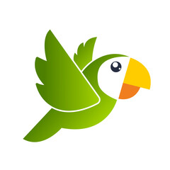 Parrot. Vector illustration. Isolated birds on white background