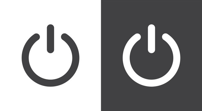 Power icon isolated on white background. Shut down symbol. Vector illustration.