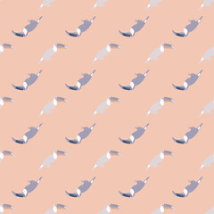 Pastel tones seamless pattern with cartoon toucan birds silhouettes. Pink background. Childish print.