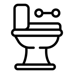 Wc toilet icon. Outline wc toilet vector icon for web design isolated on white background