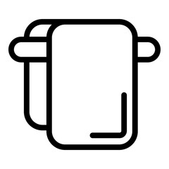 Toilet bath towel icon. Outline toilet bath towel vector icon for web design isolated on white background