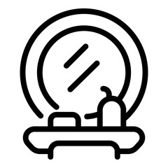 Toilet round mirror icon. Outline toilet round mirror vector icon for web design isolated on white background