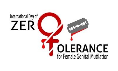 International Day of Zero Tolerance for Female Genital Mutilation, vector illustration.