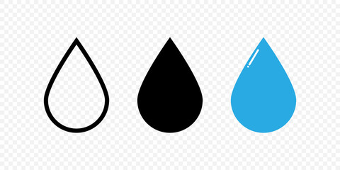 Water drop line icon. Drop of water in flat style. Vector illustration