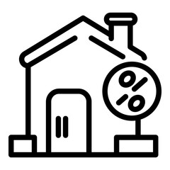 Percent property investments icon. Outline percent property investments vector icon for web design isolated on white background