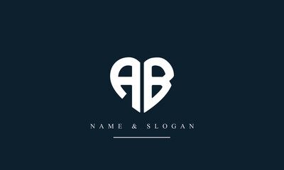 AB, BA, A, B Letter Logo Design with Creative Modern Trendy Typography