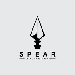 Spear logo icon vector illustration design.Head spear logo vintage illustration design vector