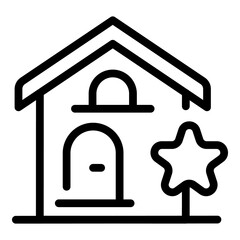 Star new house icon. Outline star new house vector icon for web design isolated on white background