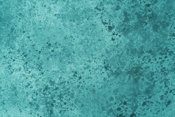 Fototapeta na wymiar Abstract turquoise background with concrete texture and spots.