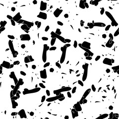 Seamless monochrome pattern of abstract elements