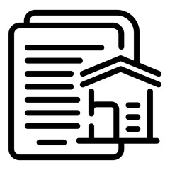 House property papers icon. Outline house property papers vector icon for web design isolated on white background