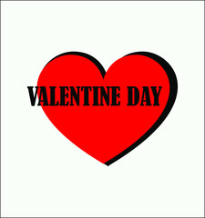 Valentine days logo with red heart