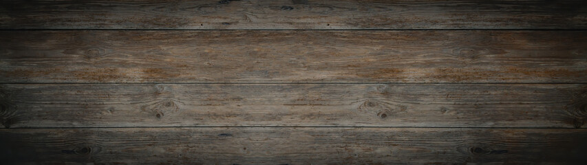 Fototapeta na wymiar old brown gray rustic dark wooden texture - wood timber background panorama long banner 