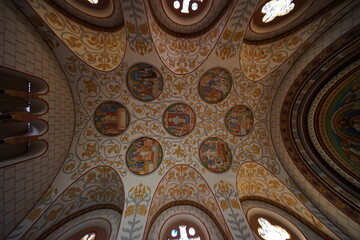 Chapelle Eguisheim plafond fresques peinture